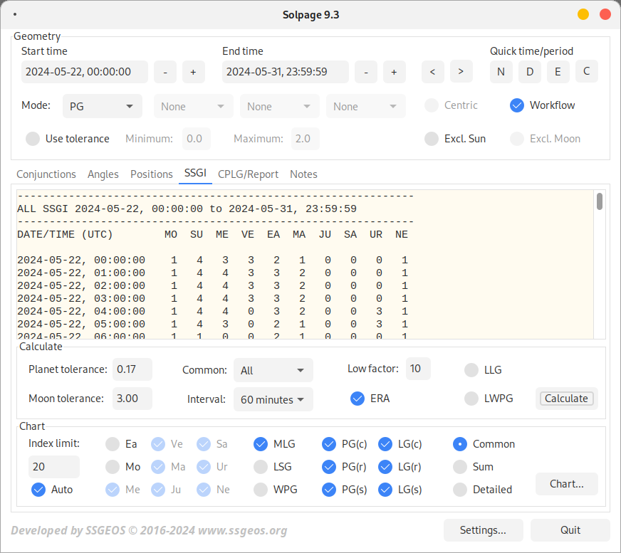 screenshot of Solpage version 9.3 SSGI tab